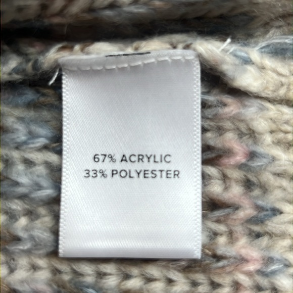 EVEREVE Roan + Ryan Madison Turtleneck Raised Knit Sweater SZ M beige & multiple - Picture 7 of 10